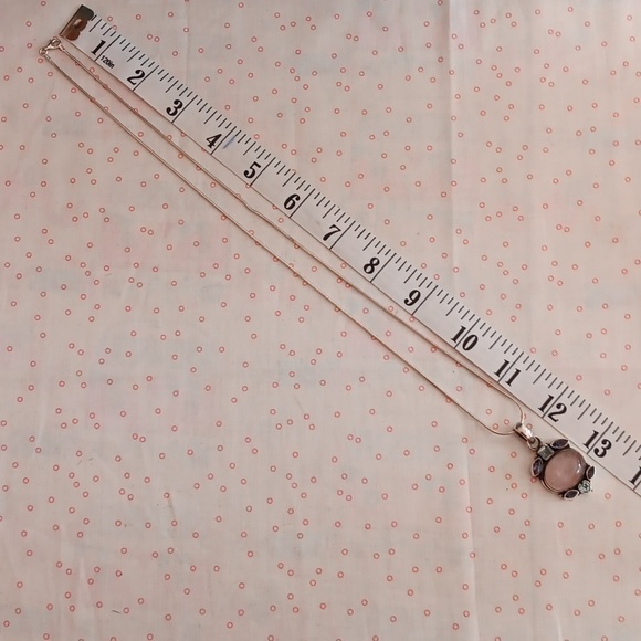 925 Italy Silver Snake Chain Crystal Pendant Necklace - Picture 6 of 12